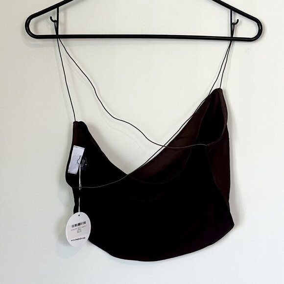 NWT Isalis Candy Silk Hazelnut Brown Top - Size: Large - Picture 4 of 5